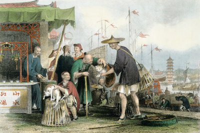 チャイニーズキャットマーチャント、「一連の見解の中の中国」、George Newenham Wright（c.1790-1877）1843 作： Thomas Allom